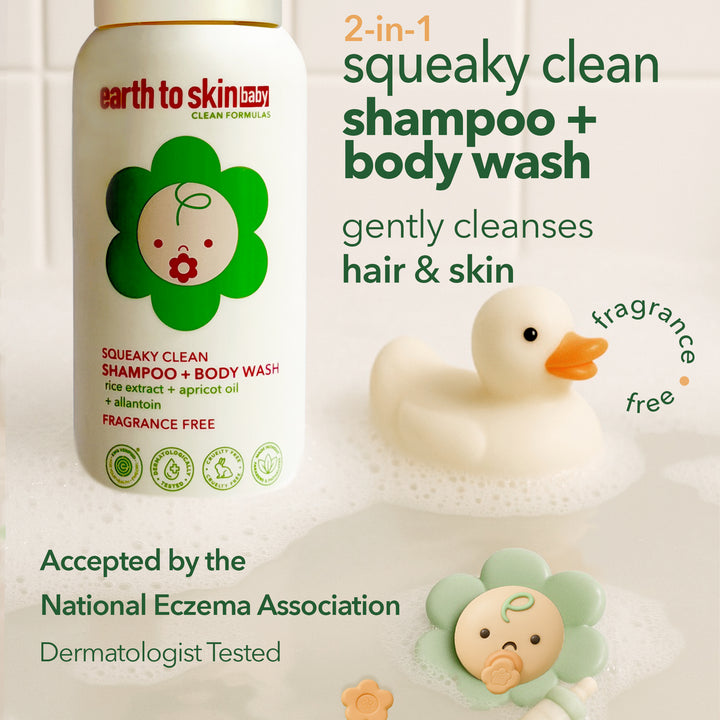 Squeaky Clean 2-in-1 Baby Shampoo + Body Wash - Fragrance Free