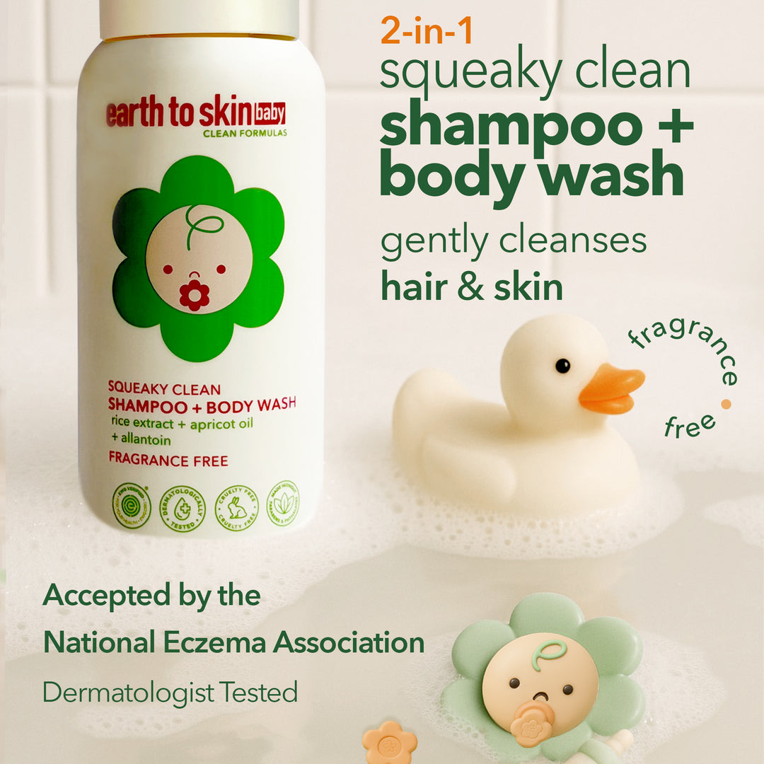 Squeaky Clean 2-in-1 Baby Shampoo + Body Wash - Fragrance Free