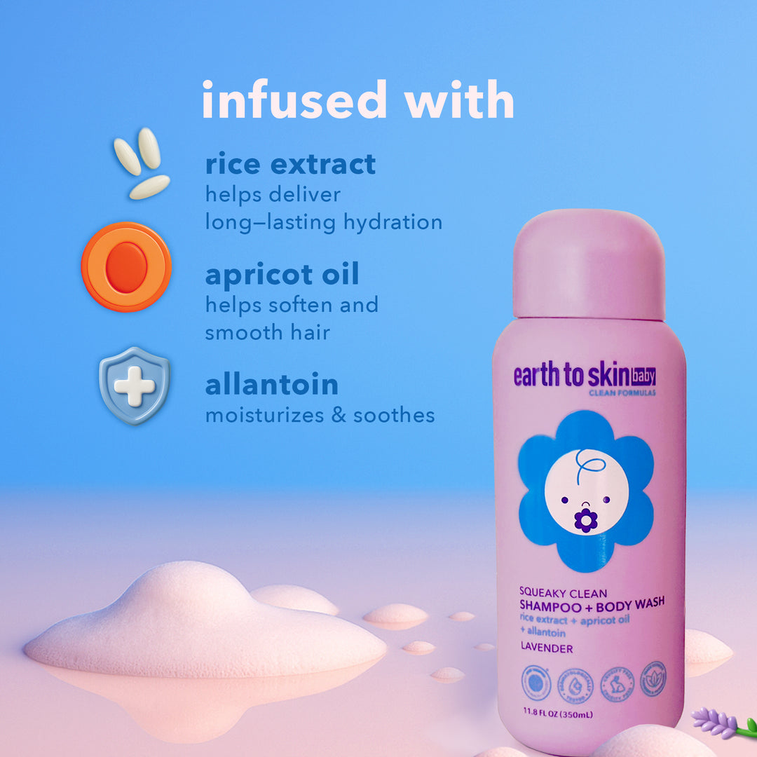 Squeaky Clean Baby Shampoo + Body Wash - Lavender