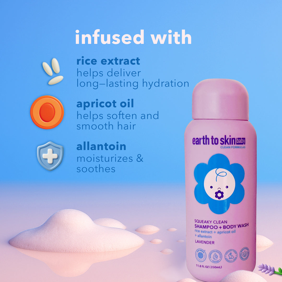 Squeaky Clean 2-in-1 Baby Shampoo + Body Wash - Lavender