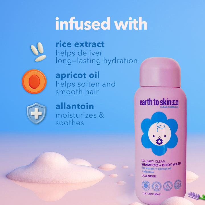 Squeaky Clean 2-in-1 Baby Shampoo + Body Wash - Lavender