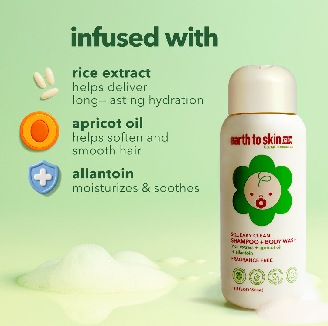 Squeaky Clean 2-in-1 Baby Shampoo + Body Wash - Fragrance Free