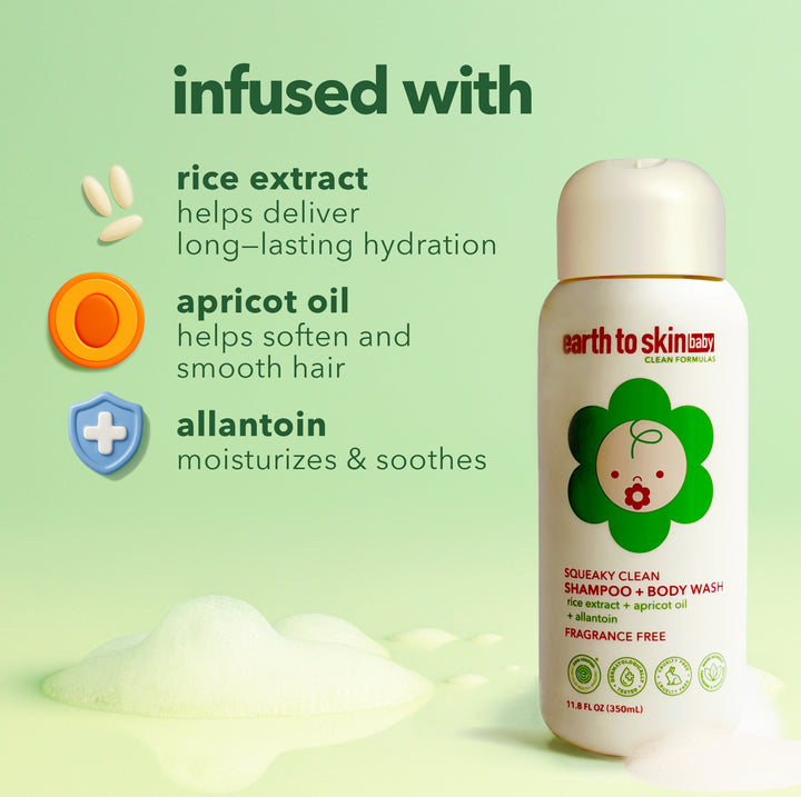 Squeaky Clean 2-in-1 Baby Shampoo + Body Wash - Fragrance Free