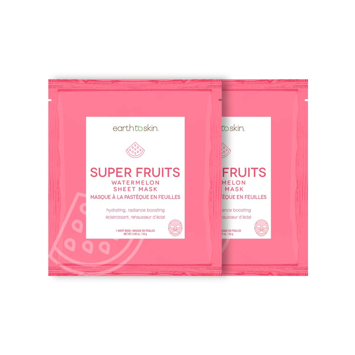 Super Fruits Watermelon & Prickly Pear Sheet Face Mask Set - Pack of 4